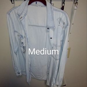 Size medium acid washed denim button up